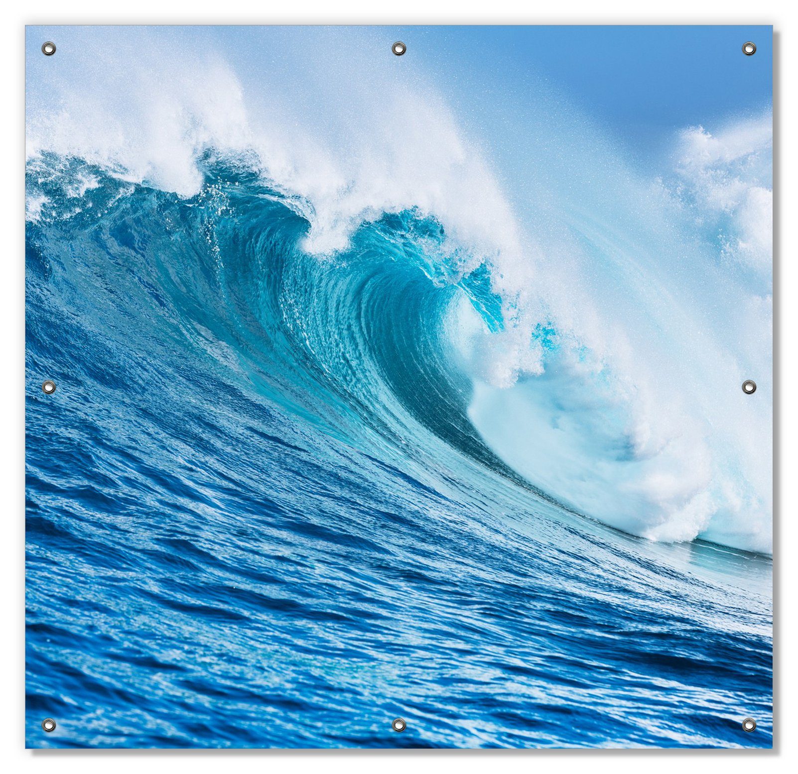 Sonnenschutz Eindrucksvolle Welle im Ozean, Wallario, blickdicht, mit Saugnäpfen, wiederablösbar und wiederverwendbar