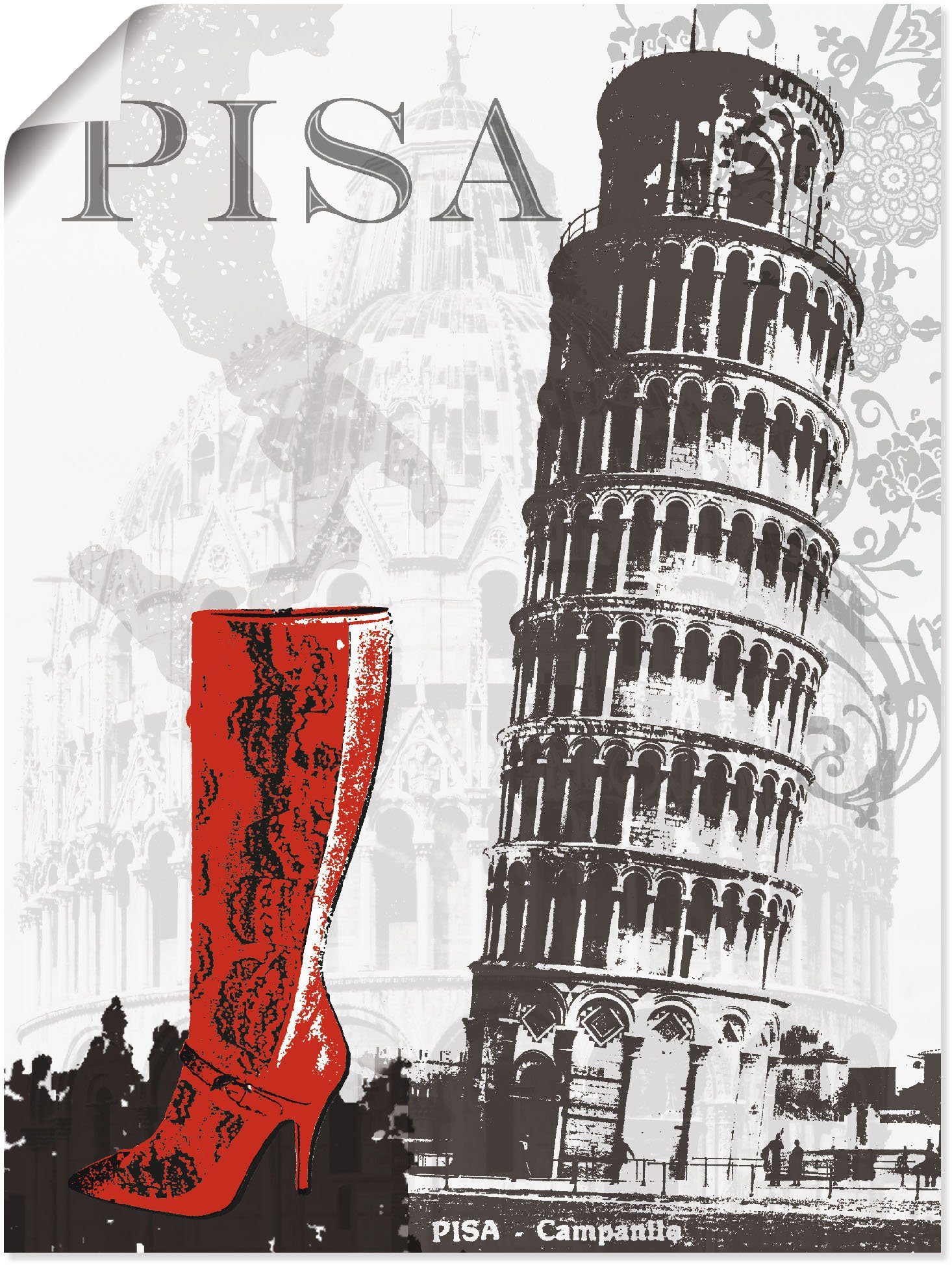 Artland Wandbild Pisa - Größen versch. als (1 in Gebäude St), oder Wandaufkleber Poster Chic, Alubild, Leinwandbild