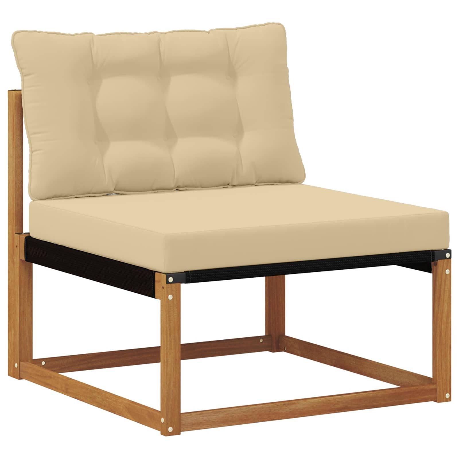 vidaXL Gartenlounge-Set Outdoor-Sofagarnitur 5 stk. Natur und Beige, (5-tlg)