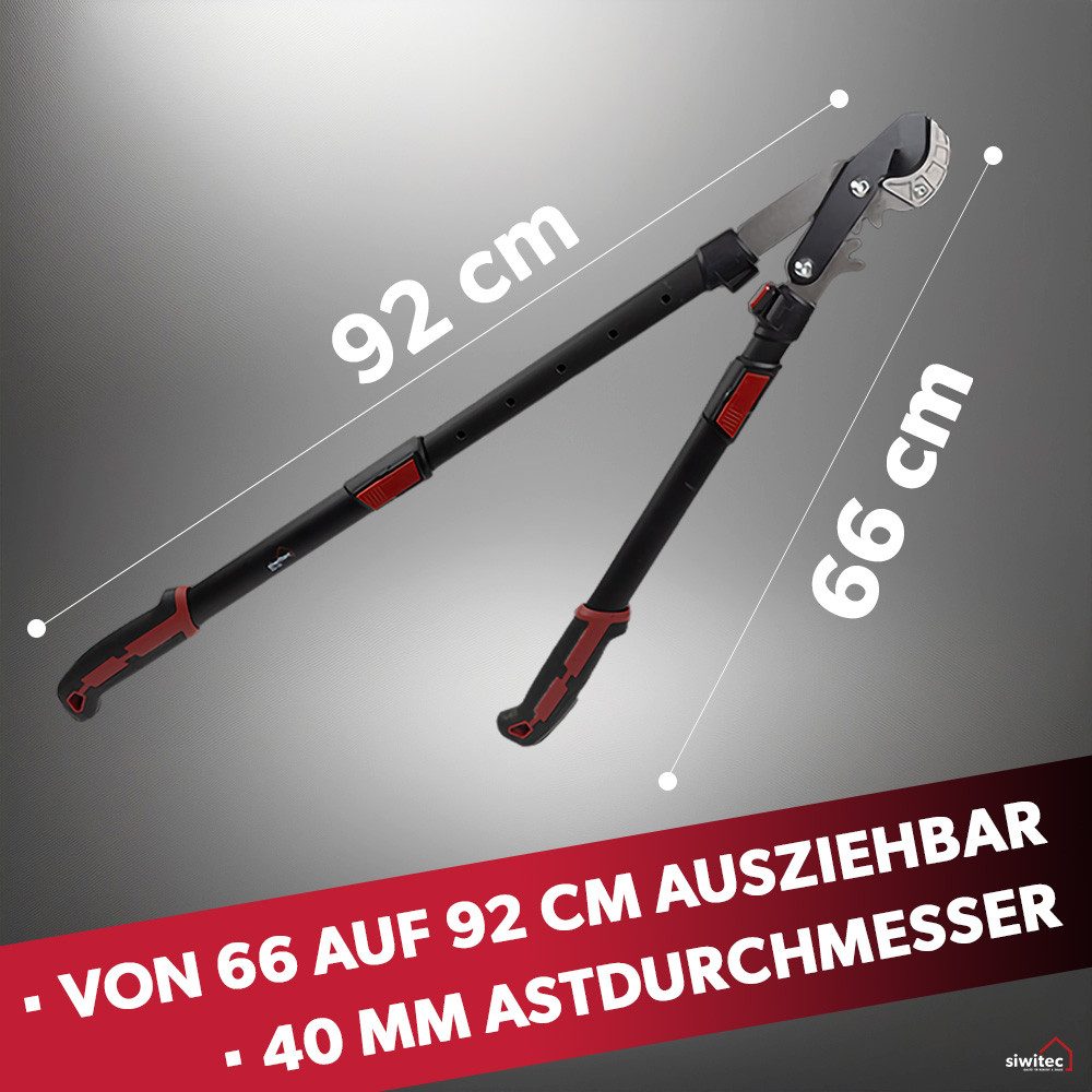 Astschere Getriebe-Teleskop-Astschere SG-23, Amboss Klinge, Aluminiumgriff