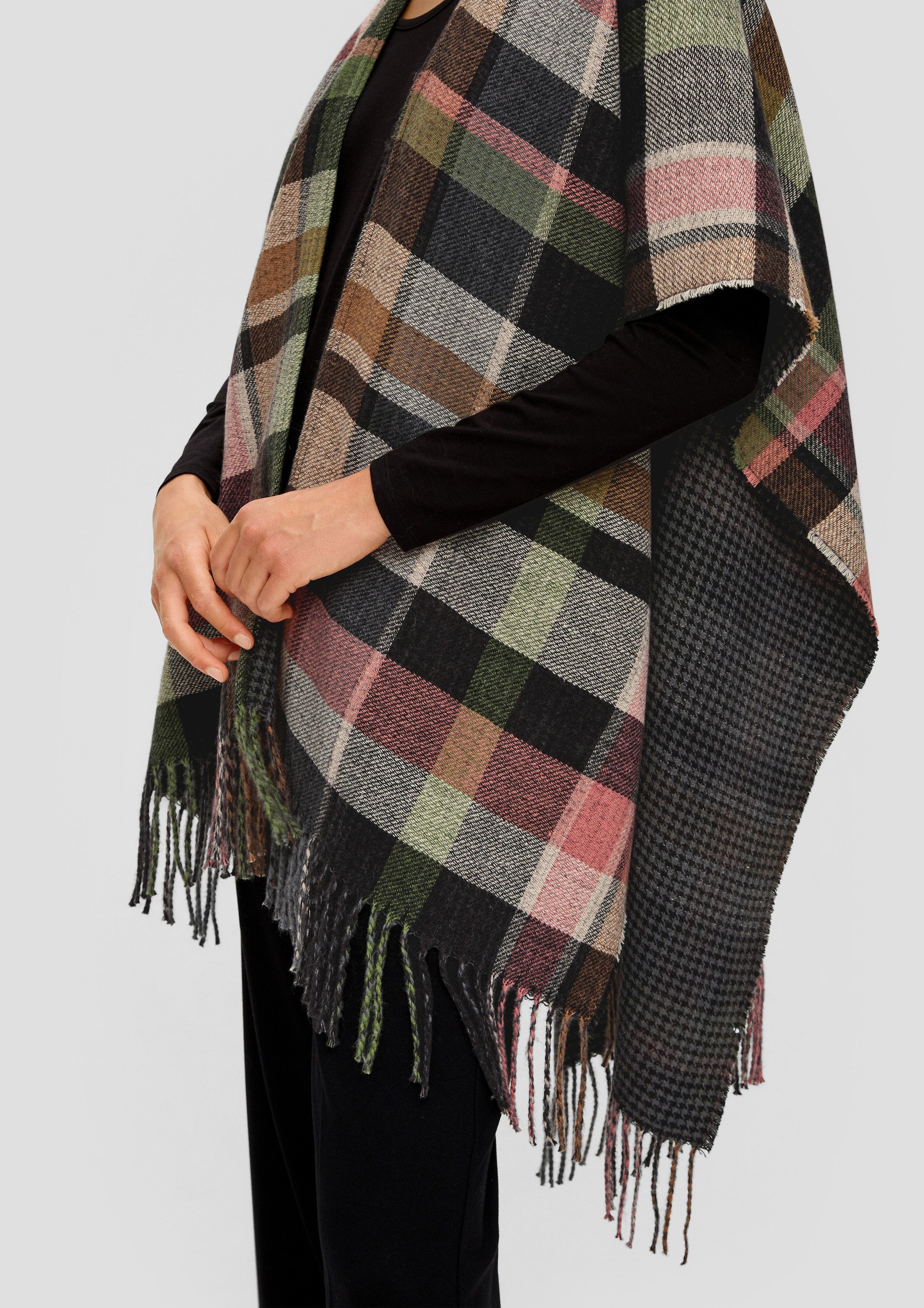 s.Oliver Poncho Indoor-Poncho Poncho aus Baumwollmix