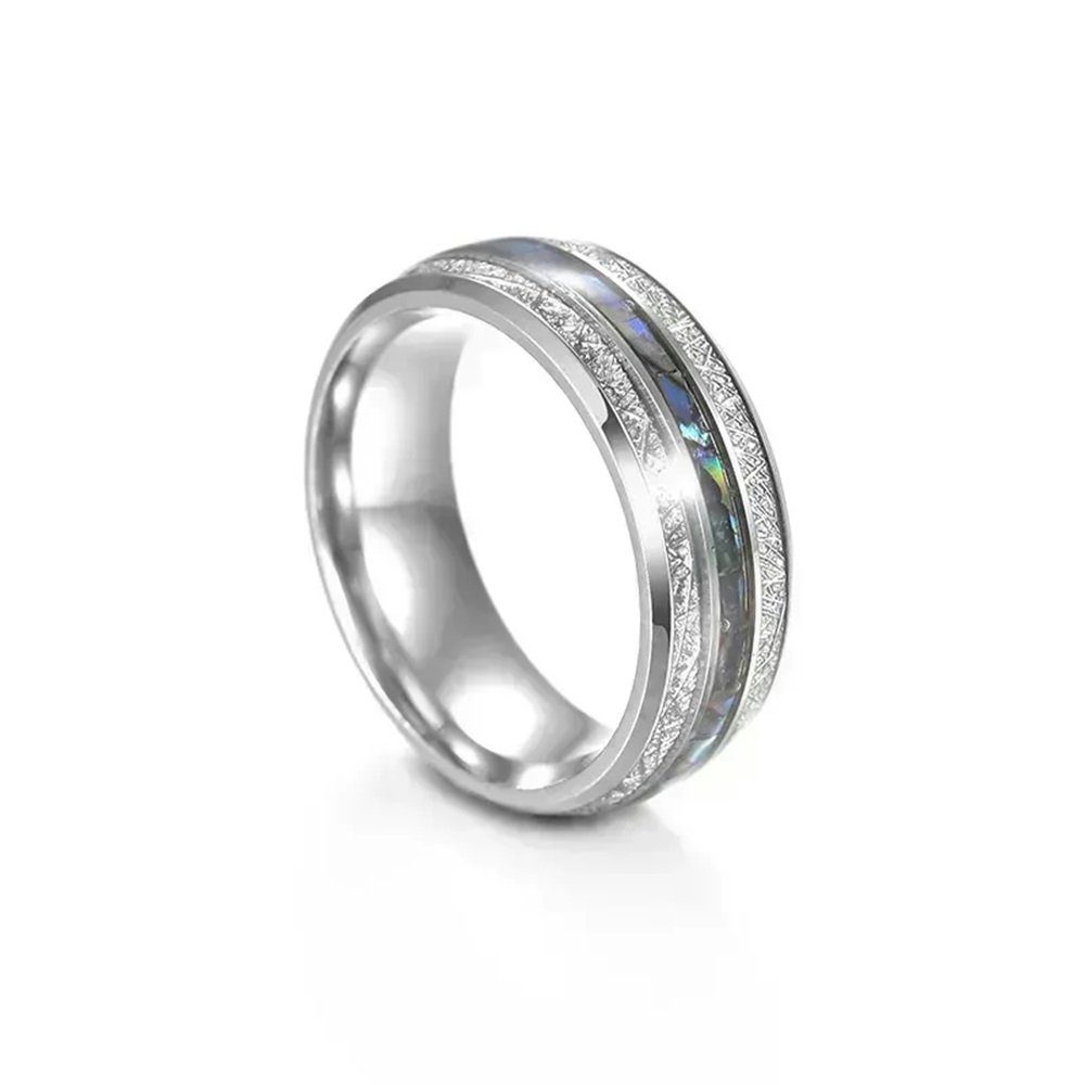 Fingerring Moderne Ringe Holzmusterung oder Opaloptik streetwear casual