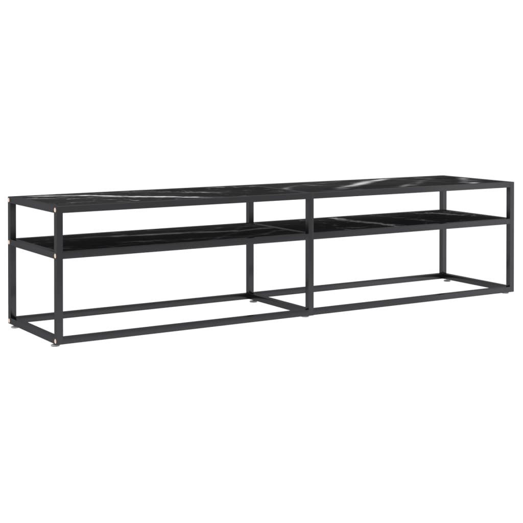 vidaXL TV-Schrank TV-Board Schwarz Marmor-Optik 180x40x40,5 cm Hartglas günstig online kaufen