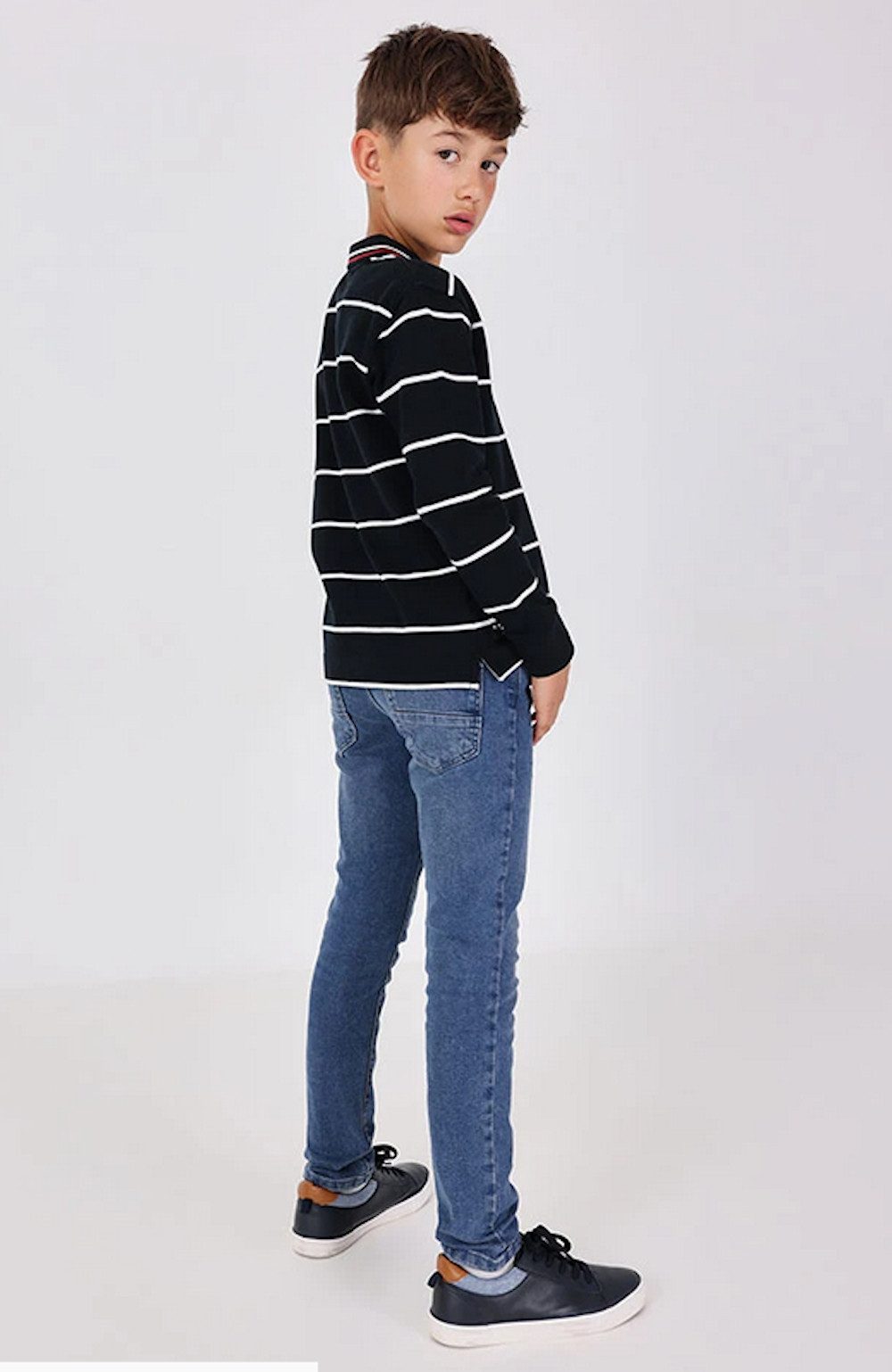 BÒBOLI 5-Pocket-Jeans BÒBOLI Jeans Schlupfhose denim blue (1-tlg)