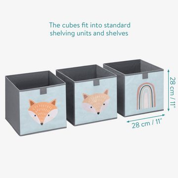 Navaris Aufbewahrungsbox Kinder Aufbewahrungsbox 3er Set - Tier Motiv Kisten mit Griff (3 St)