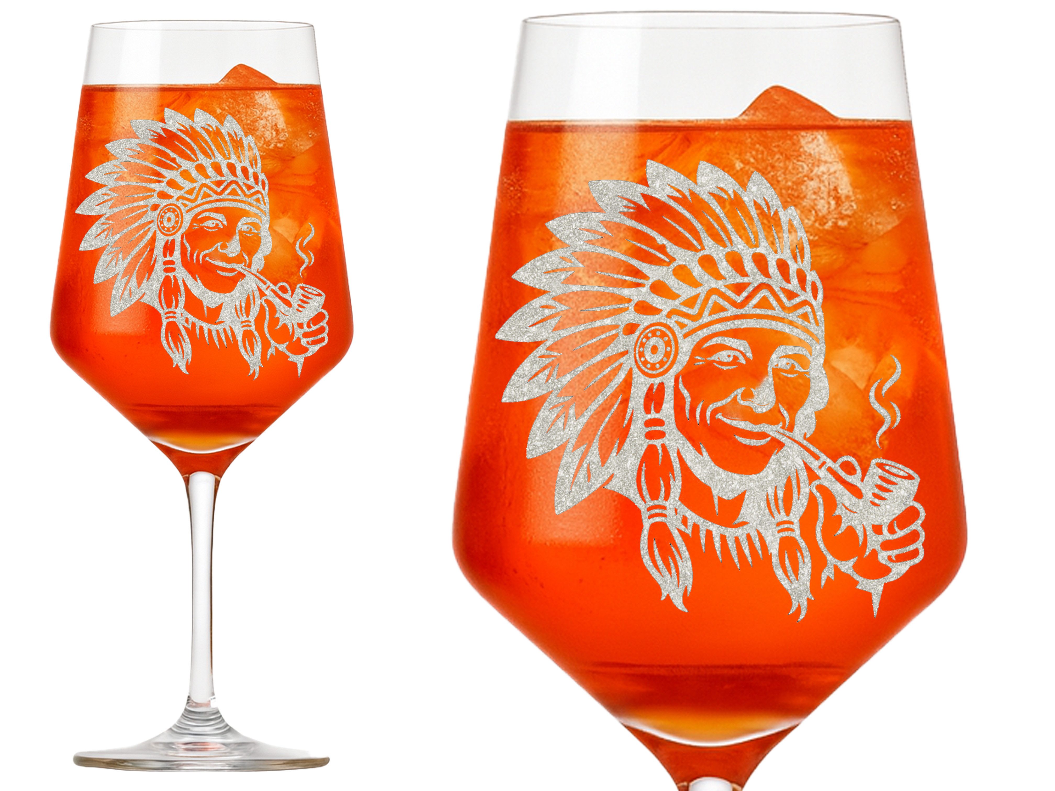 Valhalla Weinglas 350ml spülmaschinenfest mit indigener Gravur, 1-tlg., Glas, Atemberaubende Darstellung
