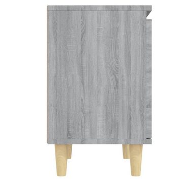 furnicato Nachttisch Nachttische mit Massivholz-Beinen 2 Stk. Grau Sonoma 40x30x50cm