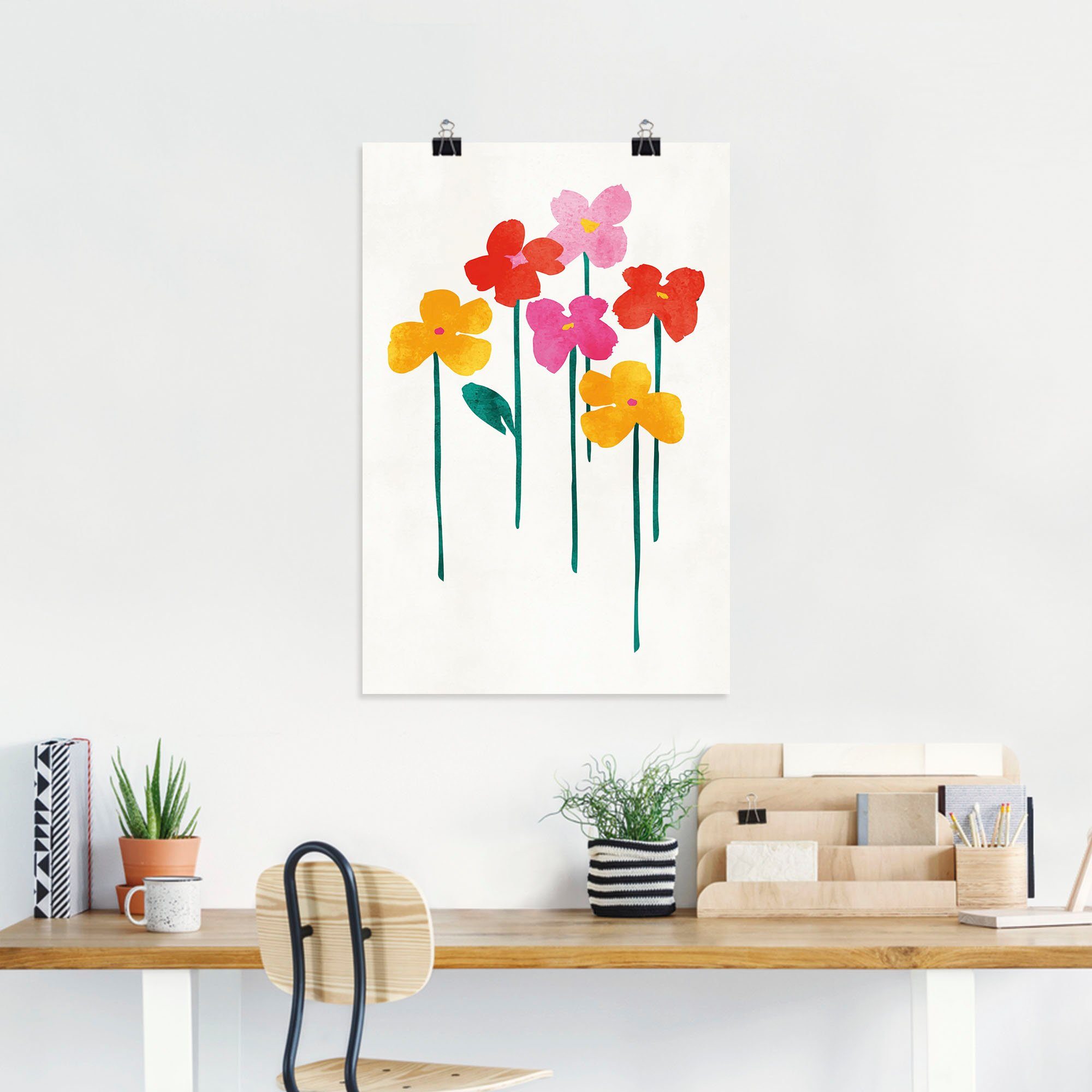 Artland Wandbild Kleine glückliche Blumen, Blumenbilder (1 St), als Leinwandbild, Poster in verschied. Größen
