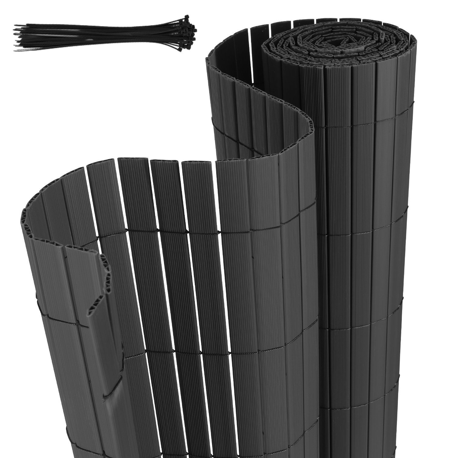 Clanmacy Balkonsichtschutz PVC Sichtschutzmatte Bambus Garten günstig online kaufen