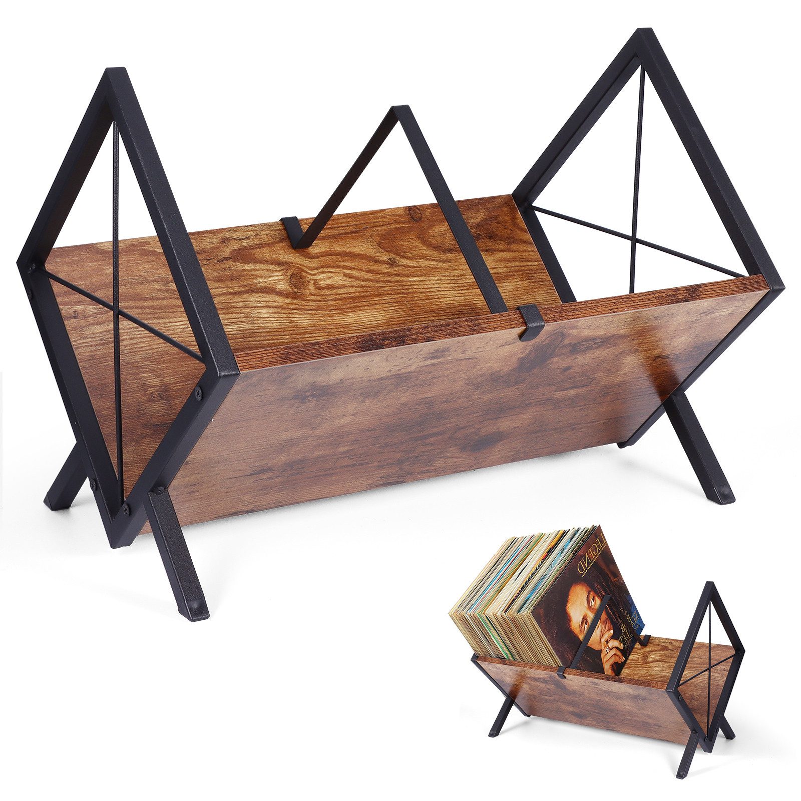 BlingBin Plattenständer Schallplatten Aufbewahrung, 80 LPs Schallplattenstä günstig online kaufen