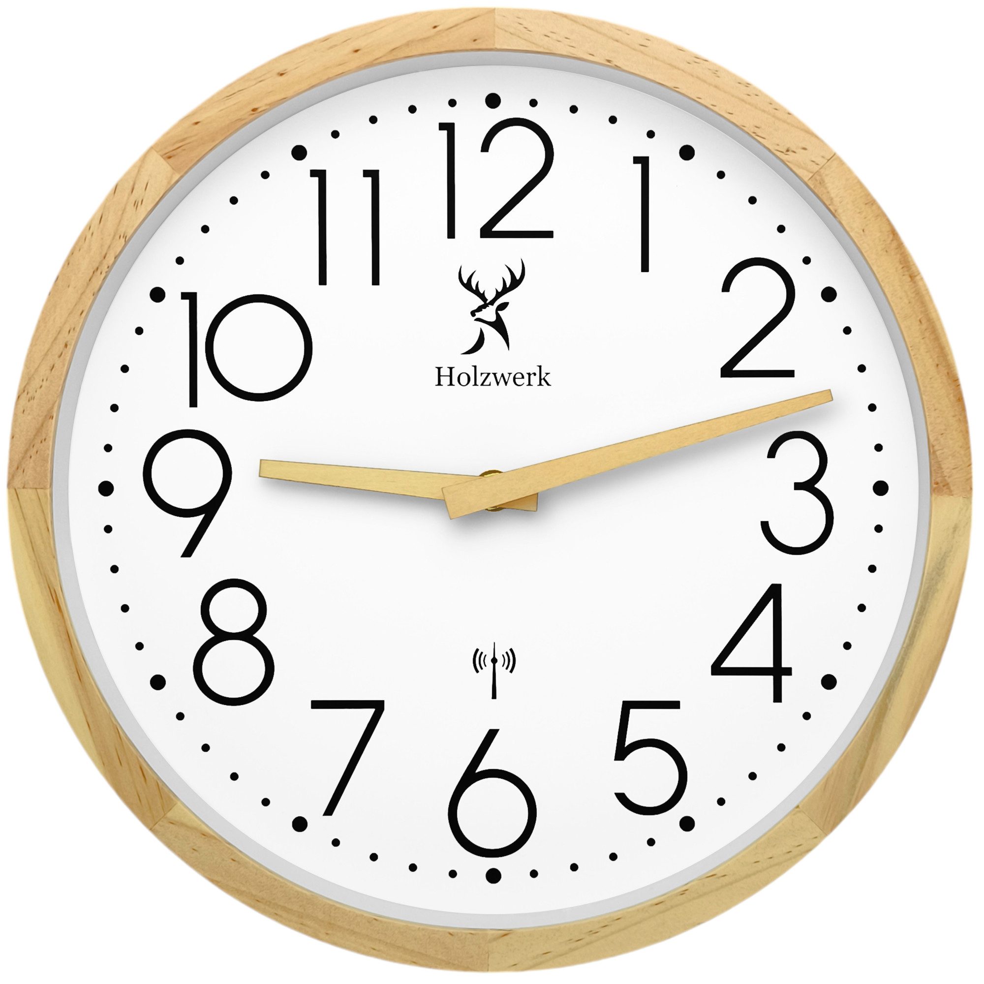 Holzwerk Funkwanduhr Designer Loft Funk Holz günstig online kaufen