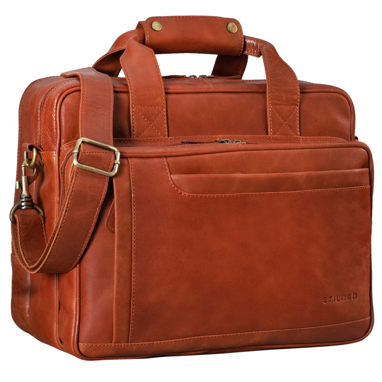 STILORD Aktentasche "Excelsior" Schultasche Leder Herren Damen
