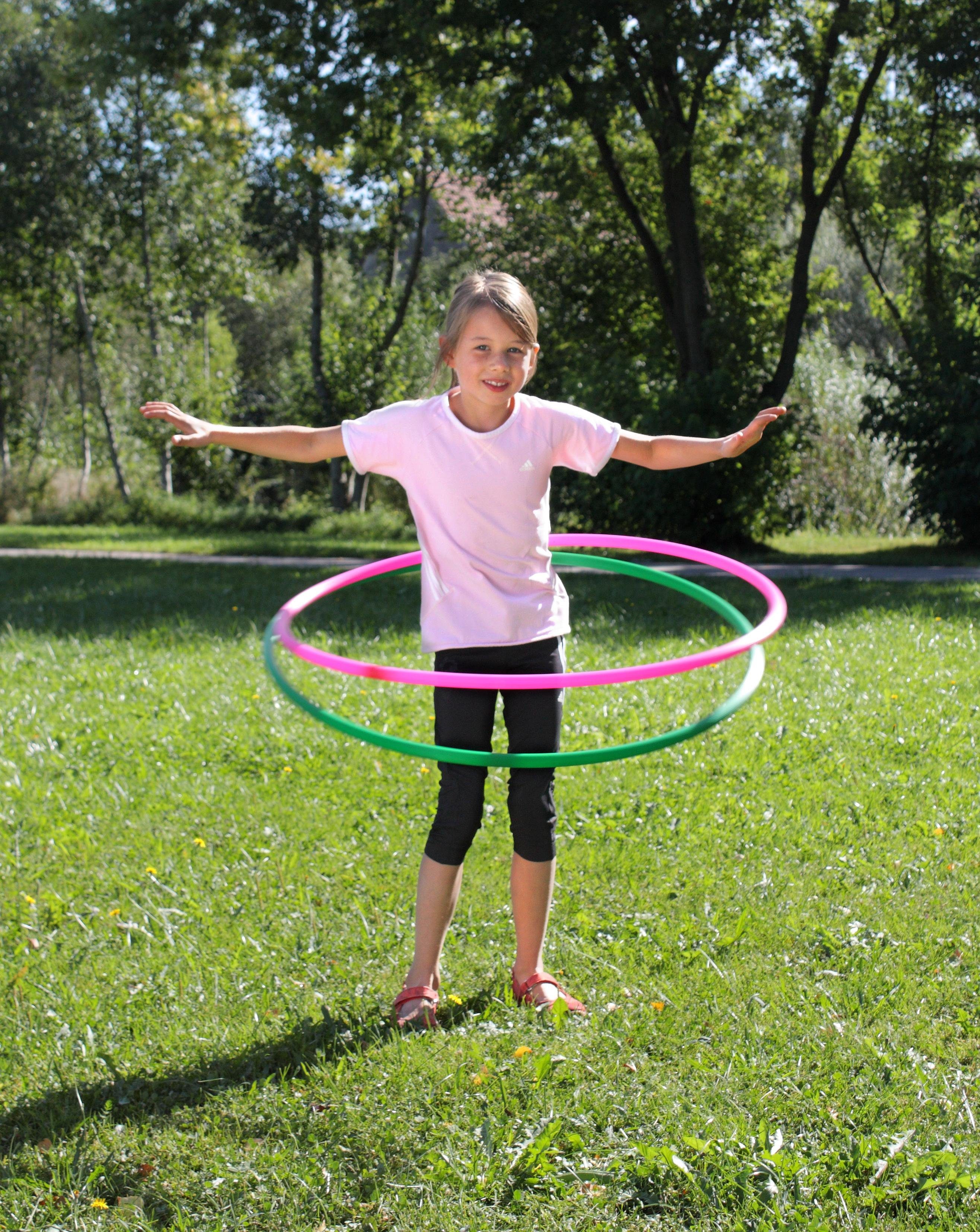 Betzold Hula-Hoop-Reifen Gymnastik-Reifen Regenbogen-Set, 6 Stück – Fitness und Spiel