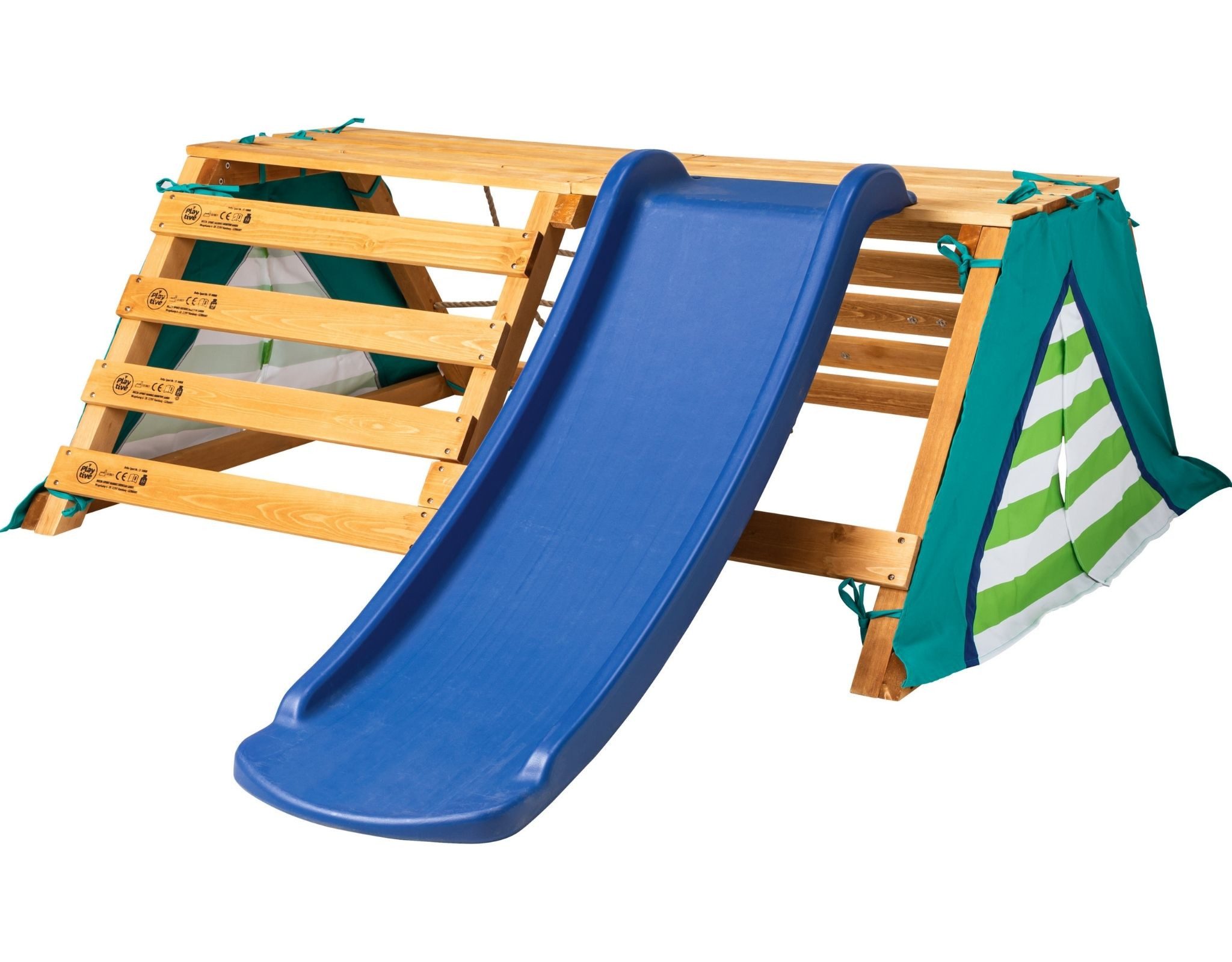 Playtive Spielturm Spieltipi mit Rutsche aus Echtholz Kinder Klettern Rutschen