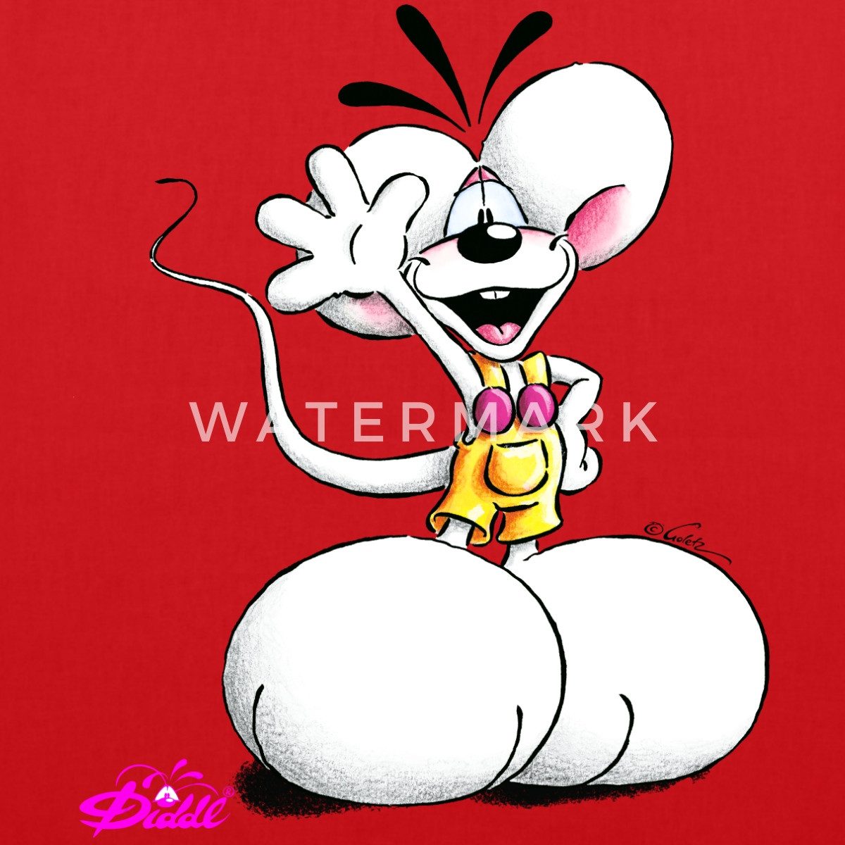 Spreadshirt Henkeltasche Diddl Diddlmaus Coole Pose günstig online kaufen
