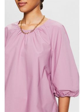 Esprit Kurzarmbluse Popeline-Bluse mit Blouson-Ärmeln