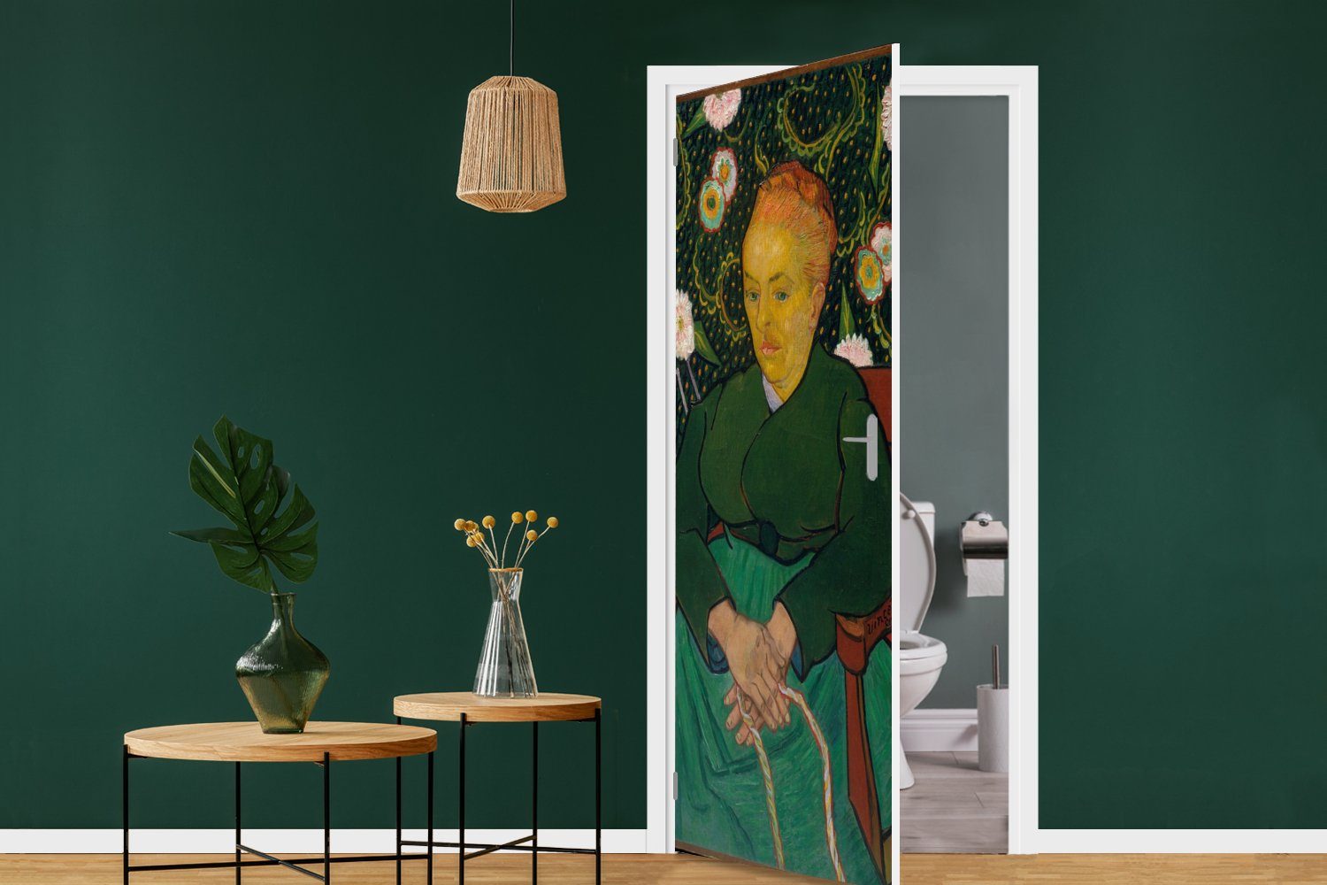 Tür, MuchoWow von Gogh, Augustine Fototapete Porträt Matt, Roulin van - Türtapete bedruckt, Türaufkleber, St), (1 für cm Vincent 75x205