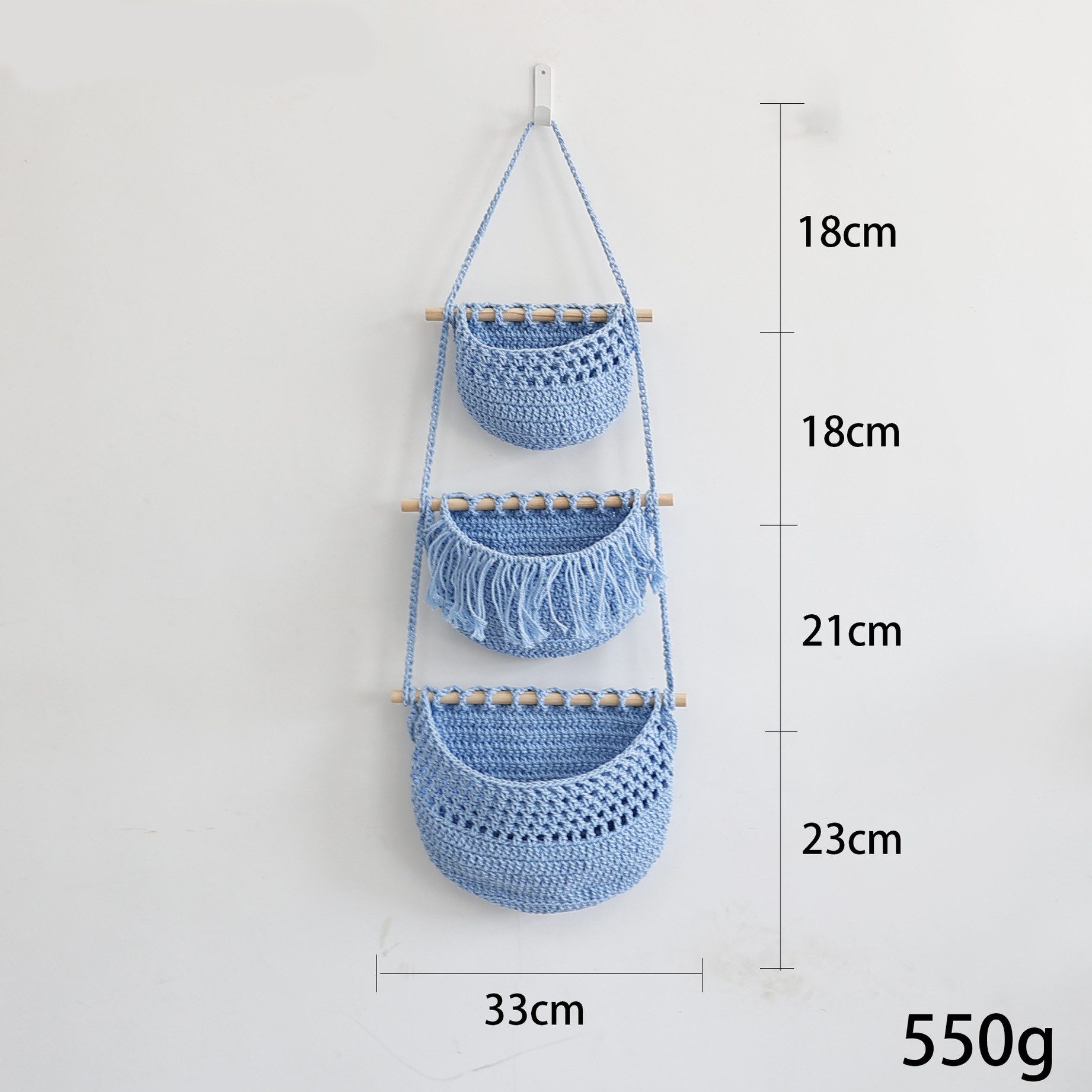 Jumpeak Hängeaufbewahrung Obstkorb Hängend 3 Etagen,Hängekörbe,Wandhängetas günstig online kaufen