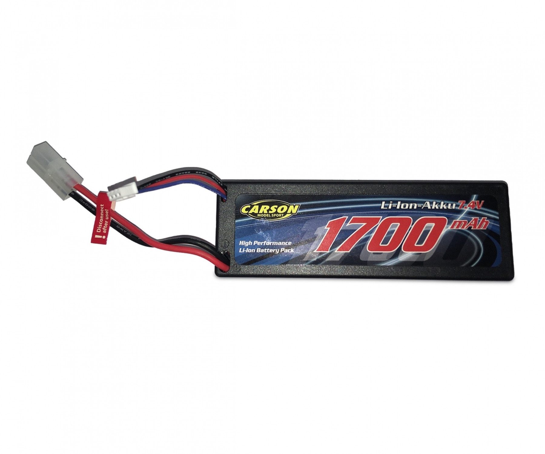 CARSON Carson Li-Ion Akku 7,4V 1700mAh z.B für Dirt Warrior Sport mit Tamiya RC-Ladegerät