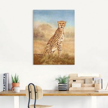 Artland Wandbild Gepard Savanne, Wildtiere (1 St), als Alubild, Outdoorbild, Leinwandbild in verschied. Größen
