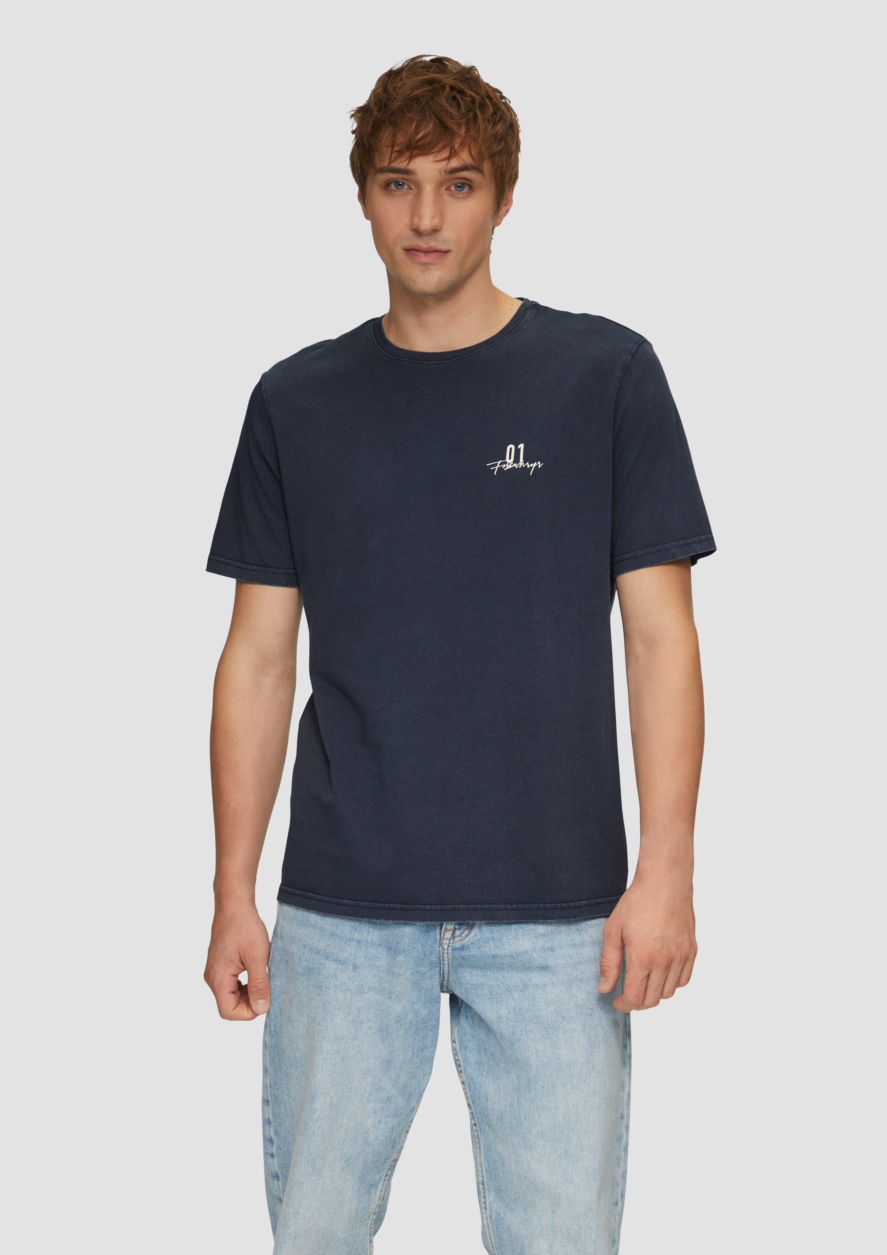 QS Kurzarmshirt Gewaschenes T-Shirt mit Front- günstig online kaufen