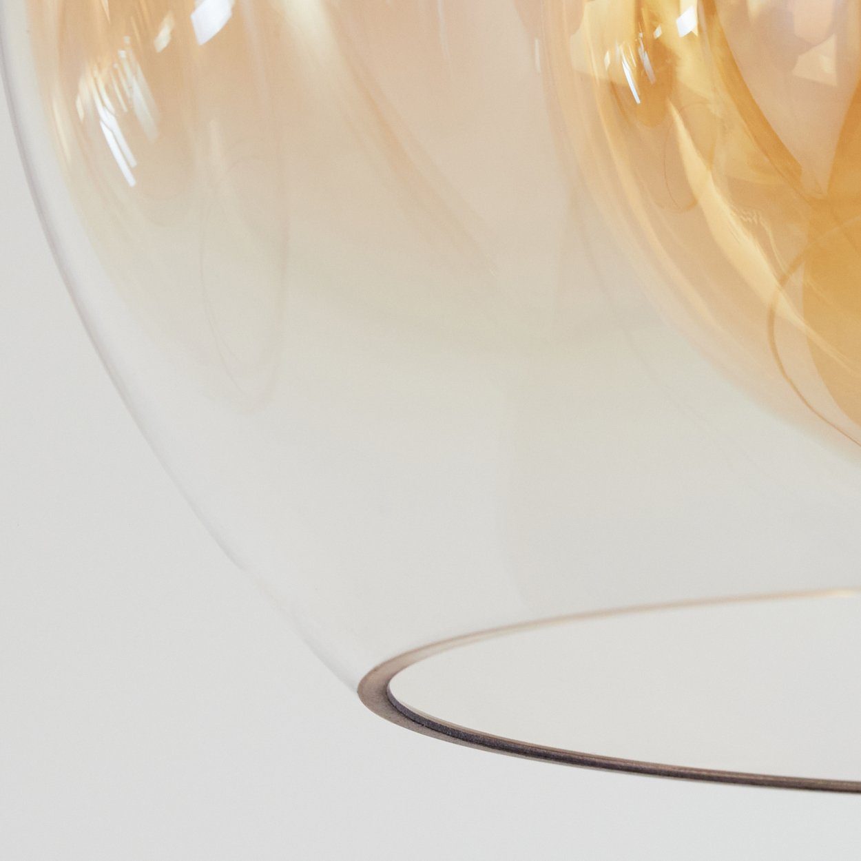E27 Hängelampe aus Glas in Leuchtmittel, 150cm, ohne Höhe Metall/Glas Schirme moderne hofstein aus (19, Hängeleuchte Messing/Bernstein/Klar, 25cm), 6x max.