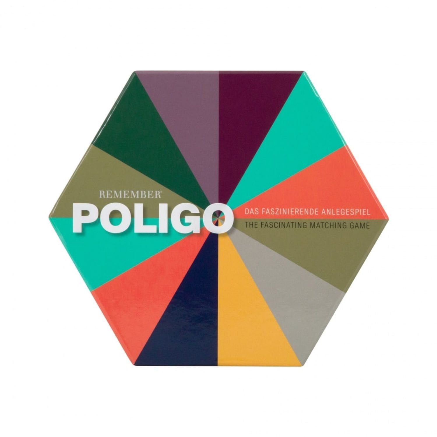 Remember Spiel Poligo, Strategiespiel, Legespiel, Gesellschaftsspiel, Kinderspiel, Erwachsenenspiel, Familienspiel, faszinierendes Anlegespiel