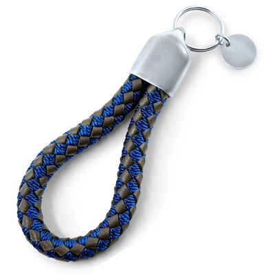 Mister Boncuk Handmade Jewelry Schlüsselanhänger FLOCHTI Schlüsselanhänger aus geflochtenem Echtleder (und Edelstahl-Elementen - Perfekt auch als Geschenk für Männer oder Frauen)