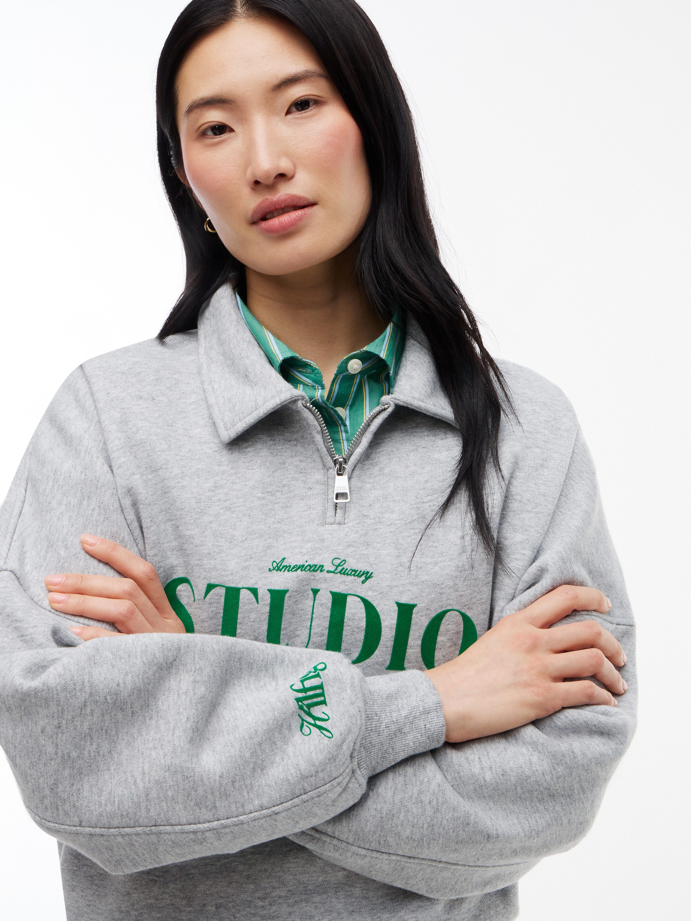 Tommy Hilfiger Sweatshirt STUDIO TOMMY HALF-ZIP POLO SWT Baumwolle