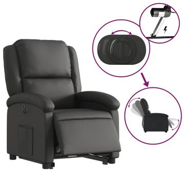 vidaXL Sessel Relaxsessel mit Aufstehhilfe Elektrisch Schwarz Echtleder (1-St)