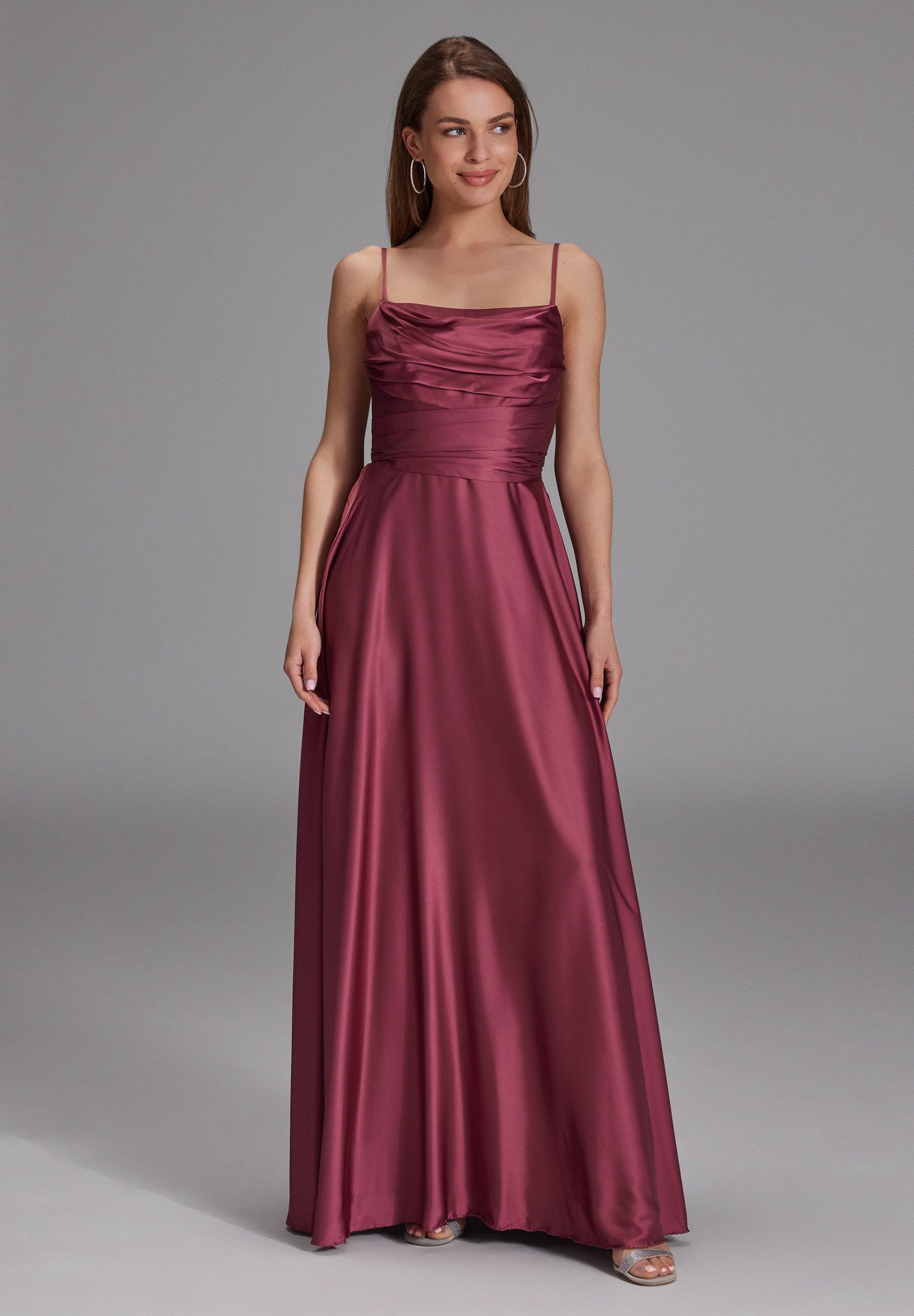 Hey Kyla Abendkleid - Satinkleid mit Bindegürtel in der Taille Taillierter günstig online kaufen