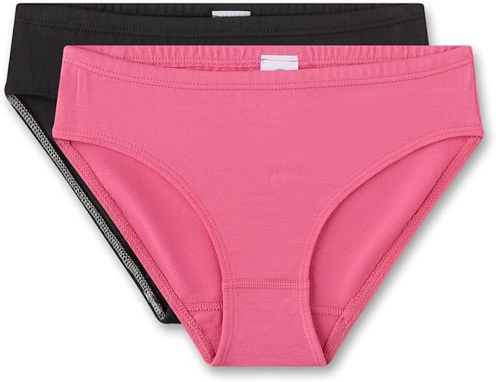 Sanetta Slip Sanetta Mädchen 2er Pack Rioslips Slip rosa + uni schwarz (Doppelpack, 2-St)