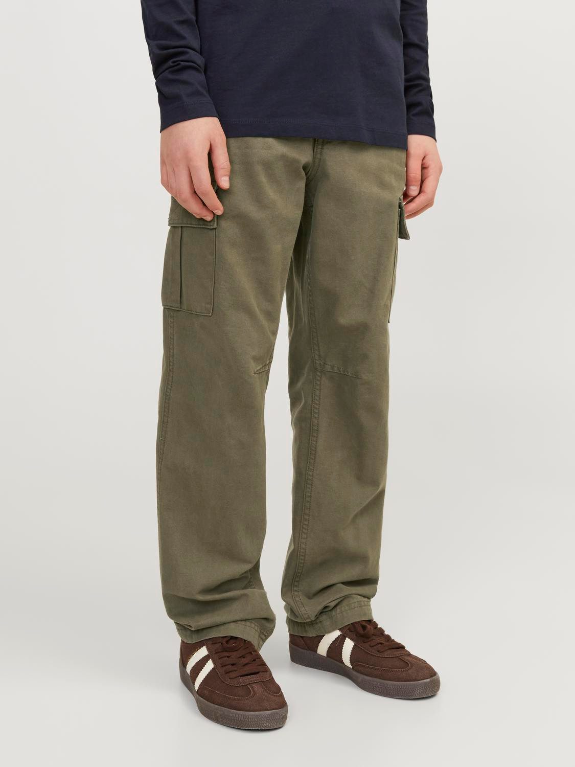 Jack & Jones Junior Cargohose JPSTKANE praktisch, pflegeleicht, lässig unifarben, modisch, relaxed fit, Web. Reduzierter Preis € 24,99. Unverbindliche Preisempfehlung € 37,99