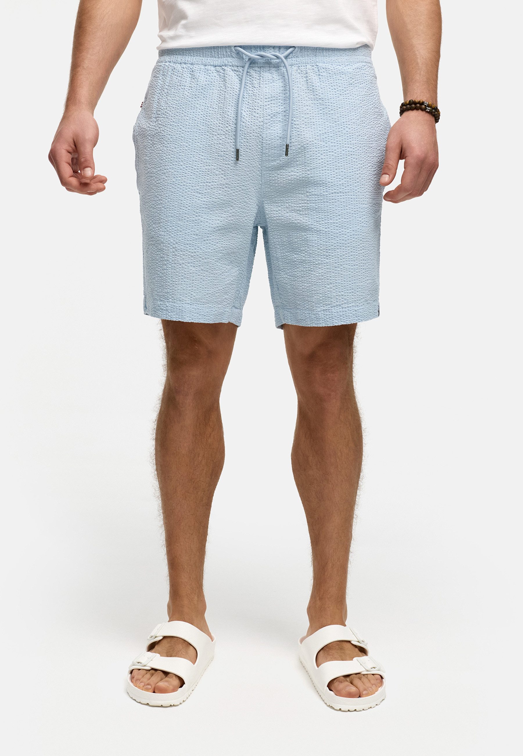 Indicode Chinoshorts INAlizzo aus Seersucker-Material für günstig online kaufen