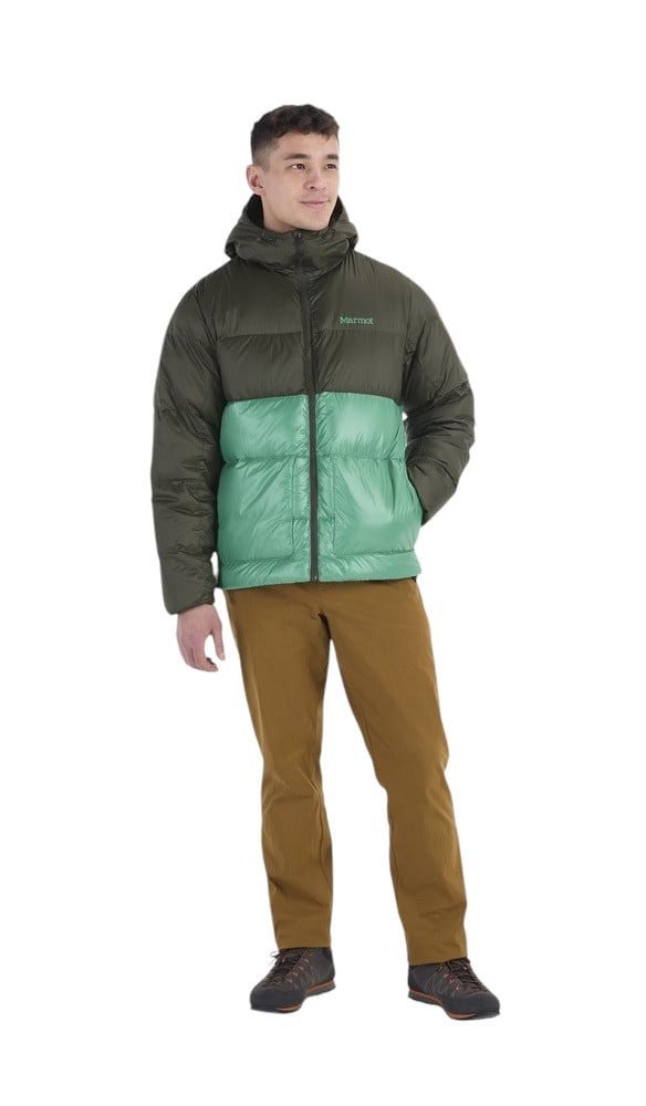 Marmot Winterjacke Winter-Daunenjacke Guides Down Hoody dunkelgrün/grün Herren