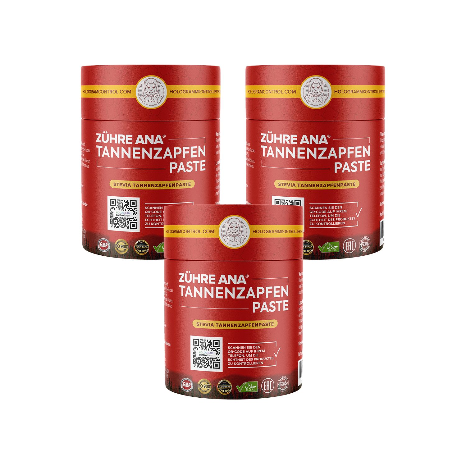 Zühre Ana® Tannenzapfenpaste mit Stevia–zuckerfreie Paste für natürliche Anwendun Paste, 720 g, Natürliche Pflanzenextrakte und unterstützende Mineralien