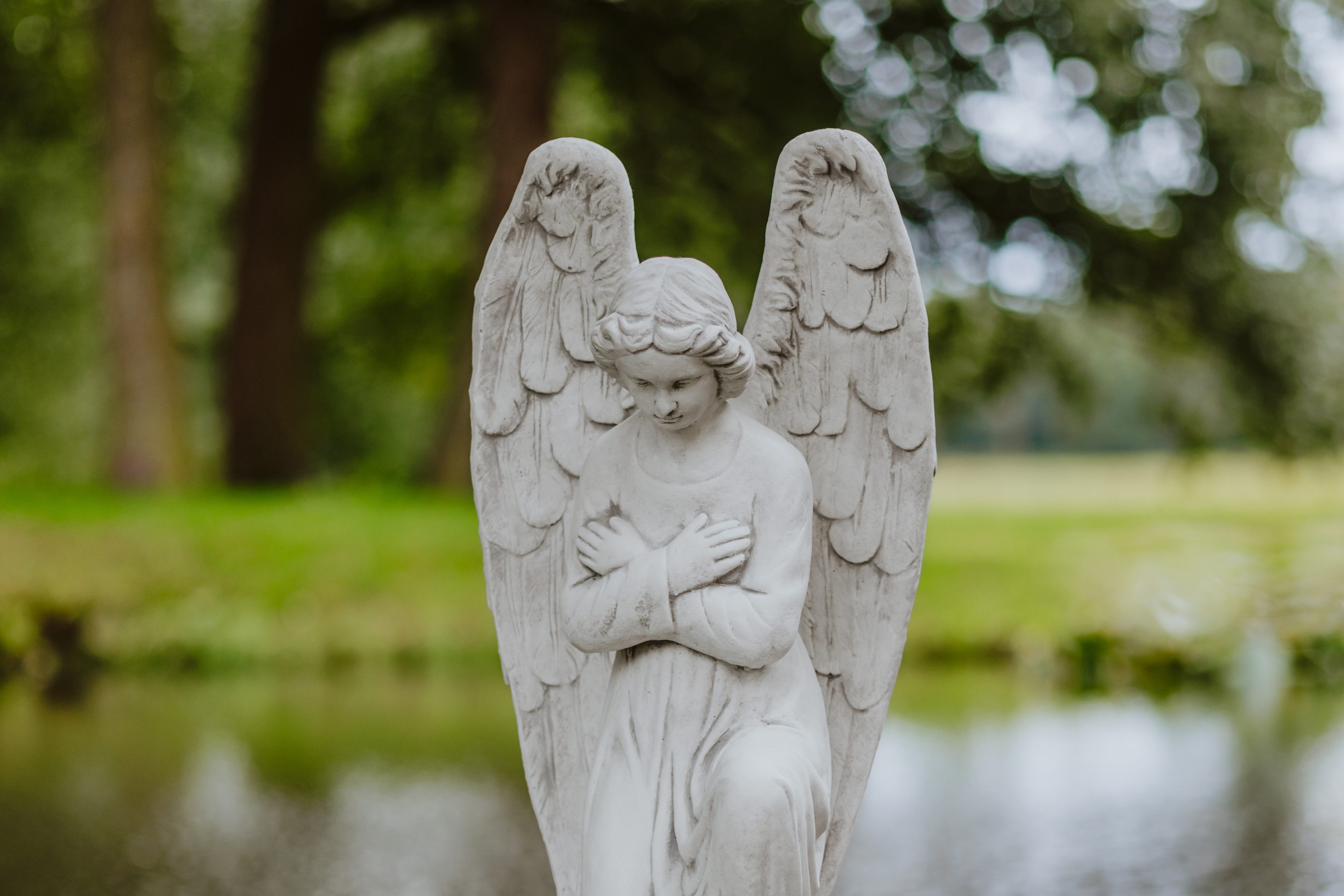 gartendekoparadies.de Gartenfigur Engel Steinfigur Engelsstatue Gartenengel 80 cm Steinguss 52 kg, Frostsicher