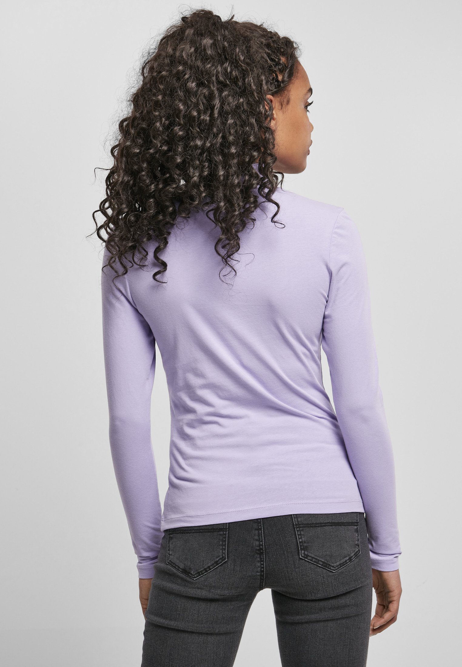 Langarmshirt CLASSICS Longsleeve URBAN Cut-Out Ladies Turtleneck lavender (1-tlg) Damen