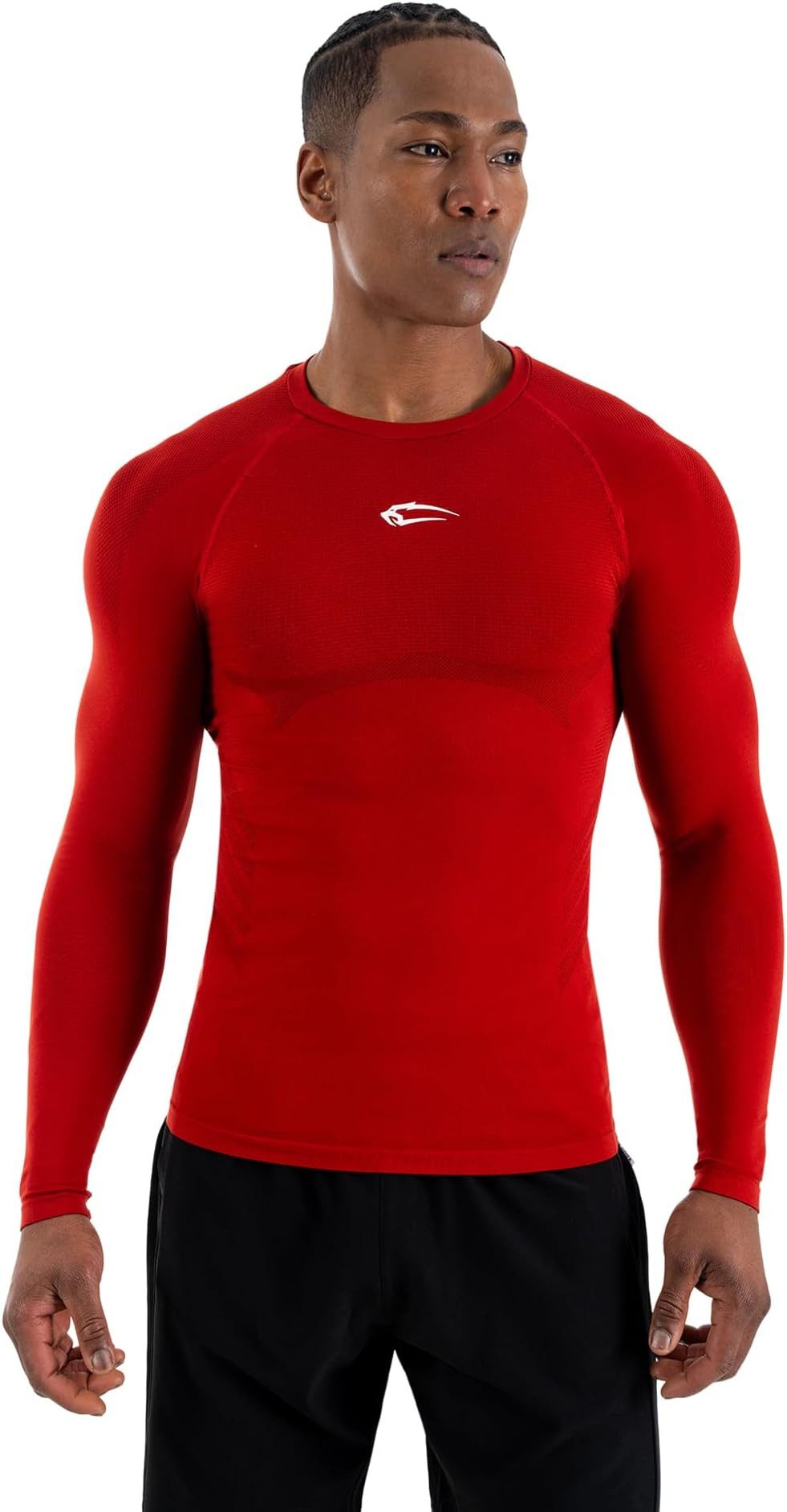 Smilodox Longsleeve Carnos, Compression Shirt Herren, Langarmshirt für Gym & Training Compression Fit, Seamless, atmungsaktiv, Body Mapping, Stretch