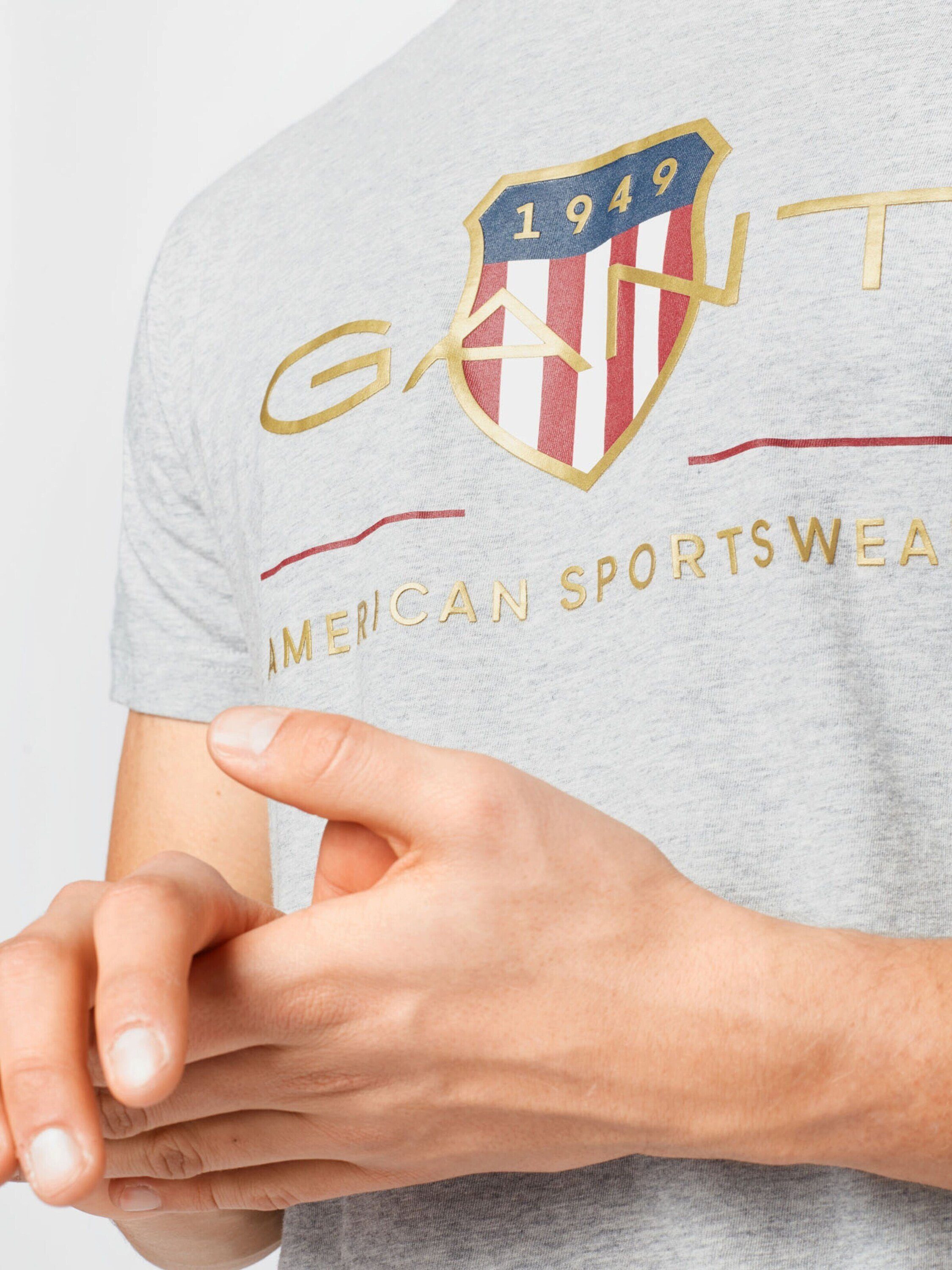T-Shirt (1-tlg) Grau Gant