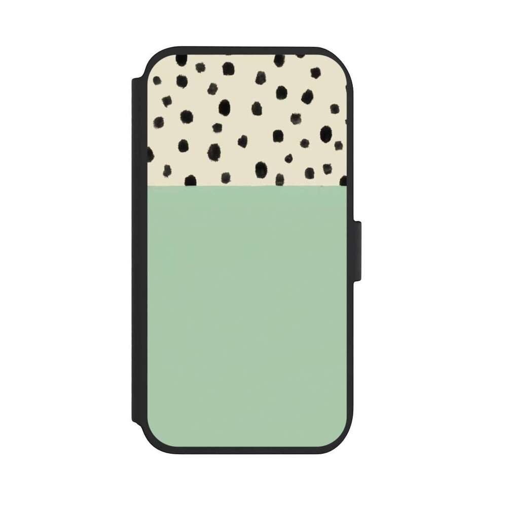 NIVOCASE Handyhülle Abstrakt Polka Dots Boho Dots and Boho, Apple iPhone 11 Klapphülle Handyhülle aus Kunst Leder NIVOflip schwarz