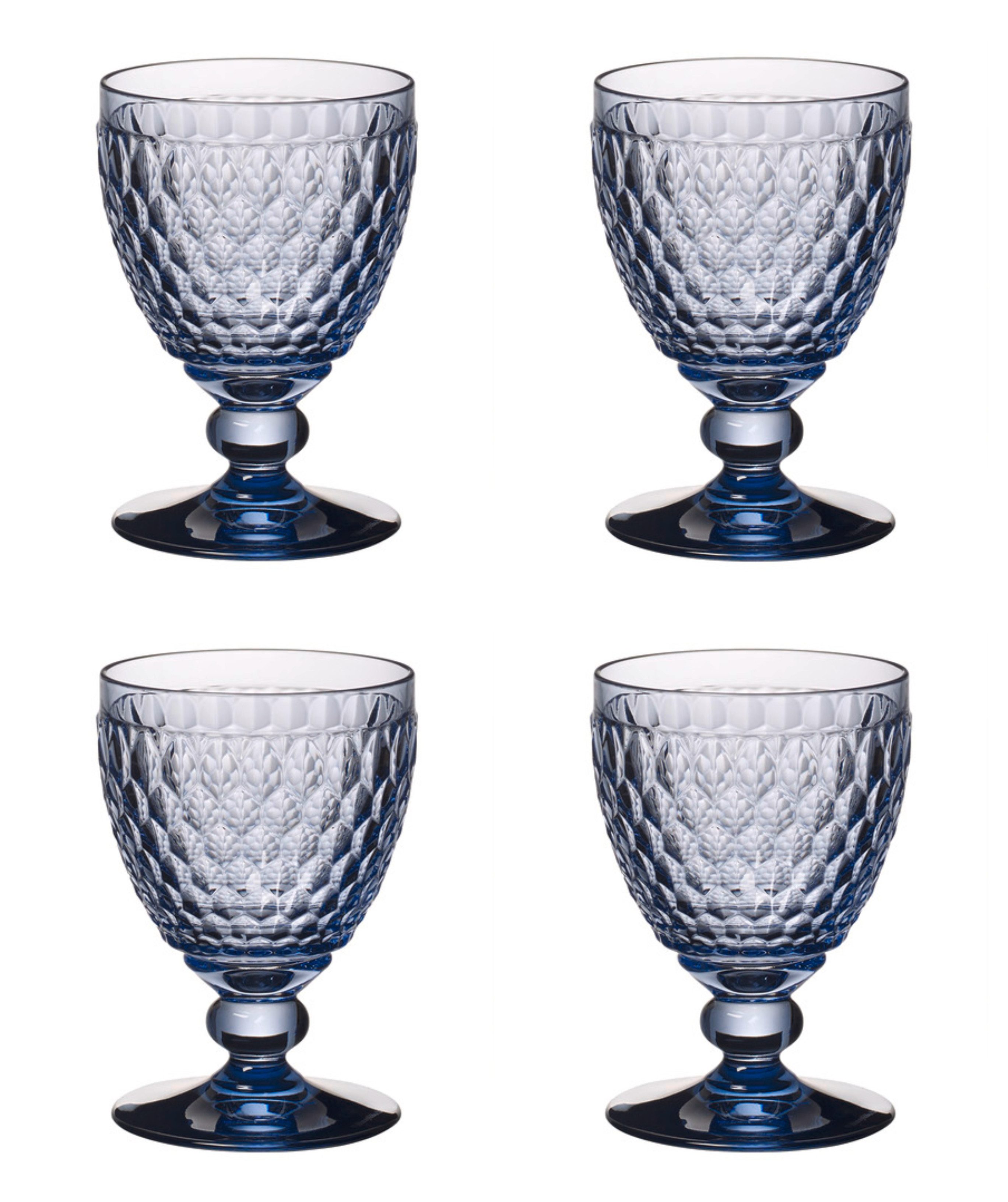 Villeroy & Boch Weinglas Boston Coloured, Kristallglas, Spülmaschinengeeignet, Blau, Boston, H: 13.2cm