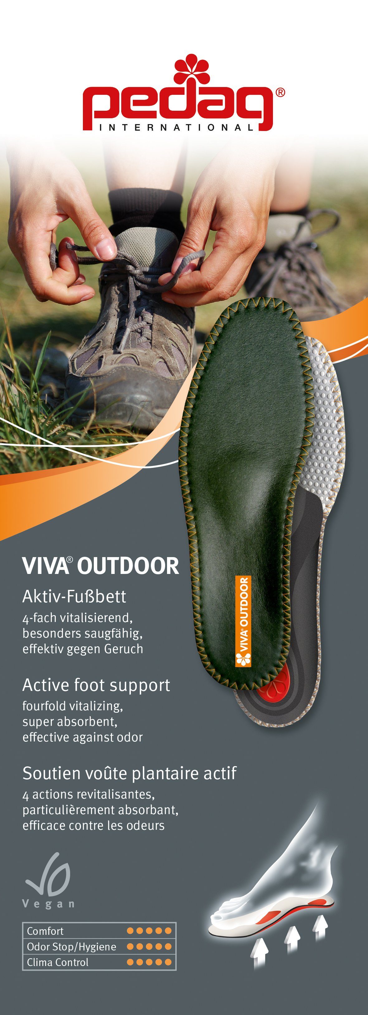 Pedag Fußbetteinlage Viva Outdoor - das Aktiv Fußbett