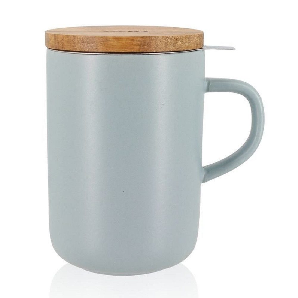 Ogo Living Tasse Ogo Living Juliet Teetasse 475 ml Steinzeug mit Deckel aus Holz