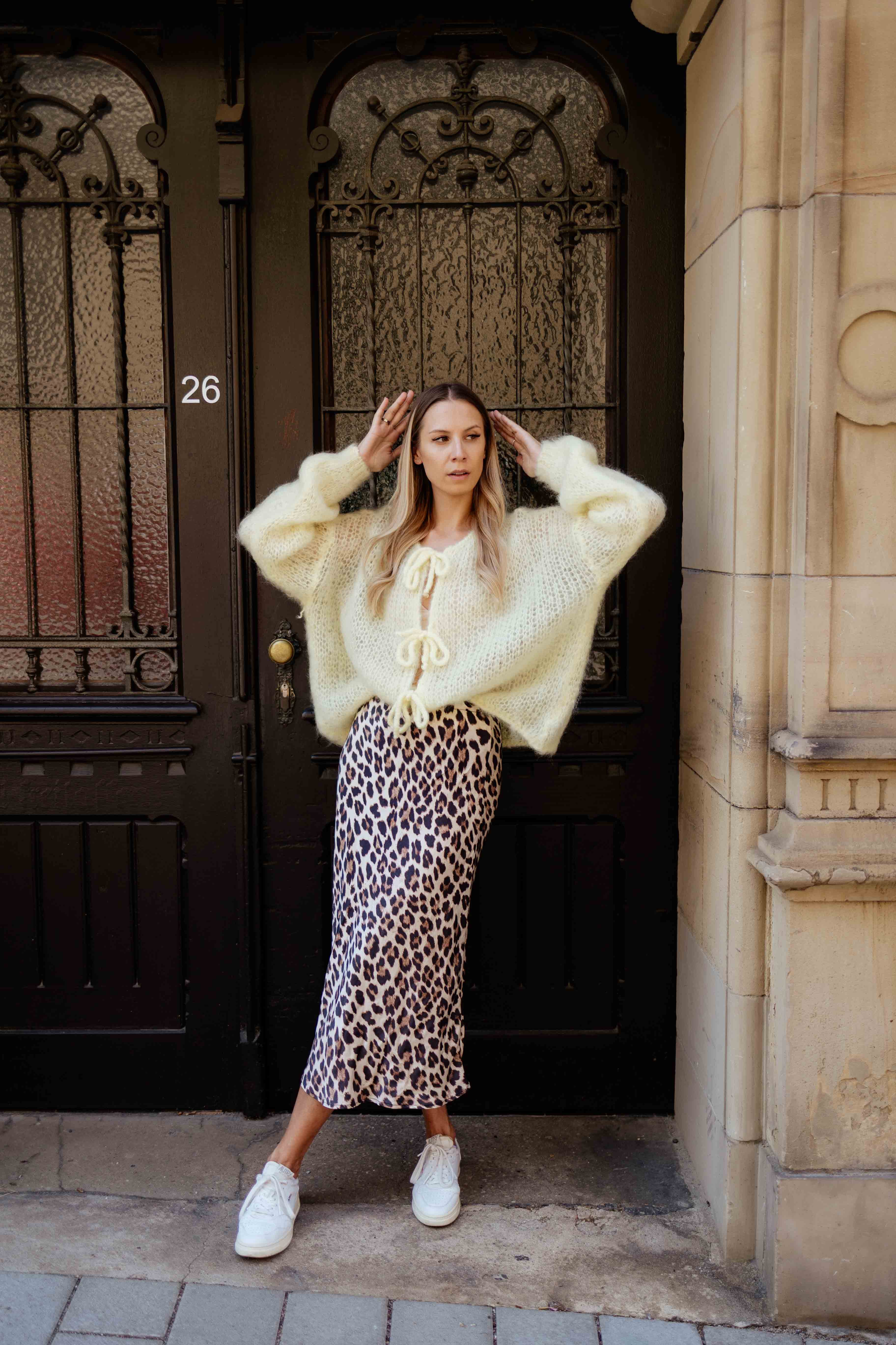 von Herzen Maxirock langer Rock mit Leoprint – Animalprint – Einheitsgröße