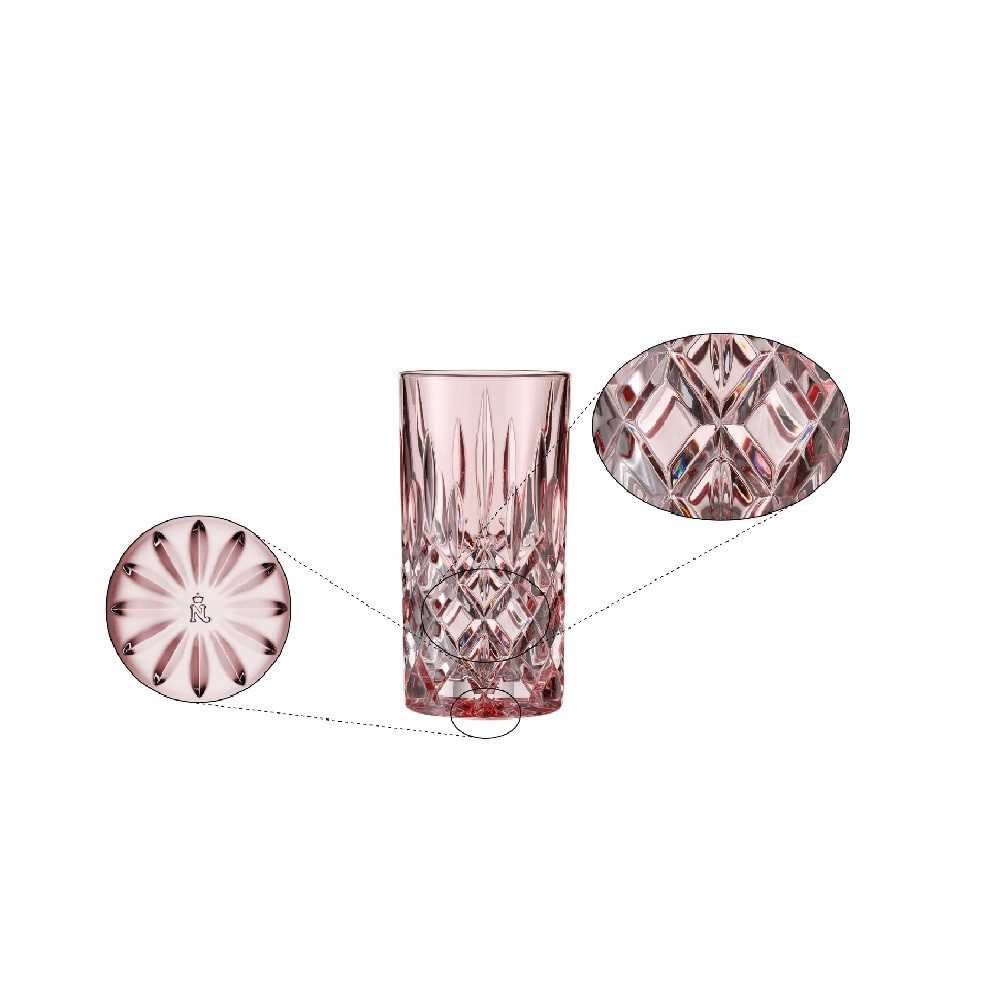 Nachtmann Cocktailglas Nachtmann Noblesse Longdrinkglas Rosč 2er Set, Kristallglas – Bild 3 von 5