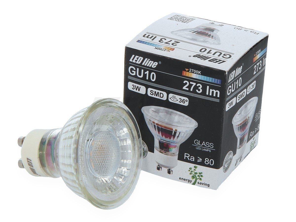 LED-Line LED-Leuchtmittel GU10 3W 273, SMD LED 4000K St. Neutralweiß Leuchtmittel 1 36°