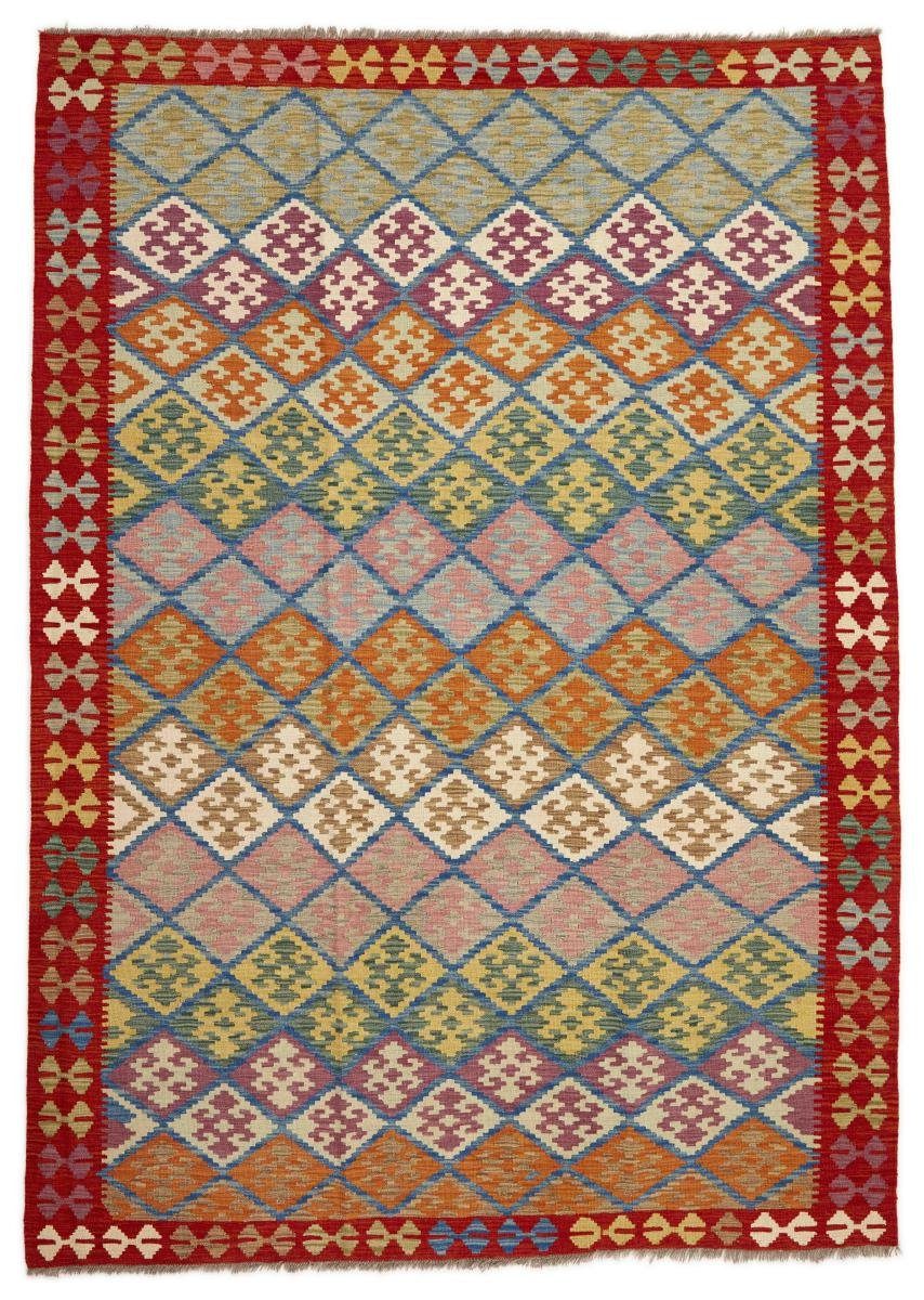 Orientteppich Kelim Afghan 208x294 Handgewebter Orientteppich, Nain Trading, rechteckig, Höhe: 3 mm