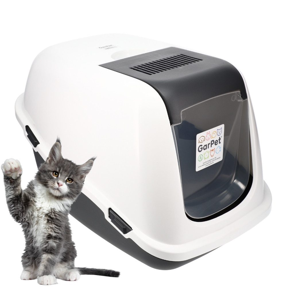 GarPet Katzentoilette Katzenklo mit Deckel Katzentoilette Geschlossen mit Haube kippbar