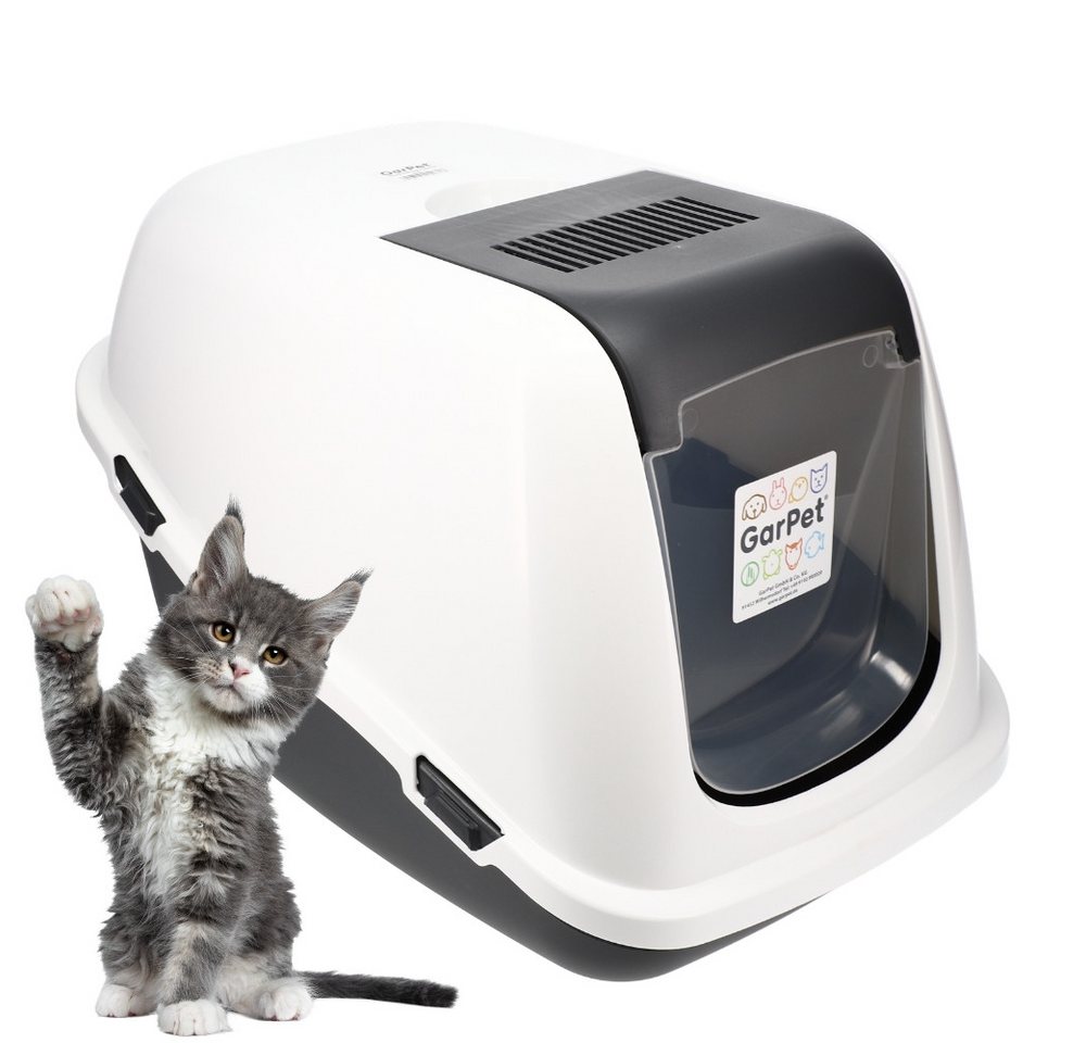 GarPet Katzentoilette Katzenklo mit Deckel Katzentoilette Geschlossen mit Haube kippbar